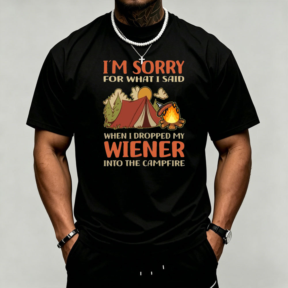 Outdoor Adventure Quotes Short - Camping Wiener Campfire Graphic Men's T-Shirt
