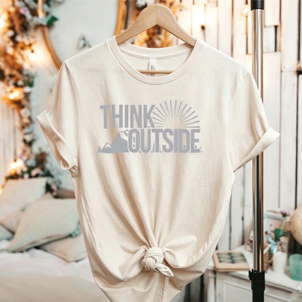 Outdoor Adventure Quotes Short - Think Outside Sun Mountain Graphic T-Shirt