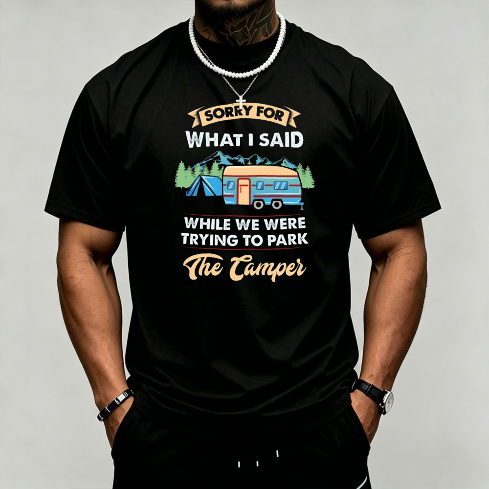 Outdoor Adventure Quotes Short - Camper Trailer Camping Graphic Men's T-Shirt