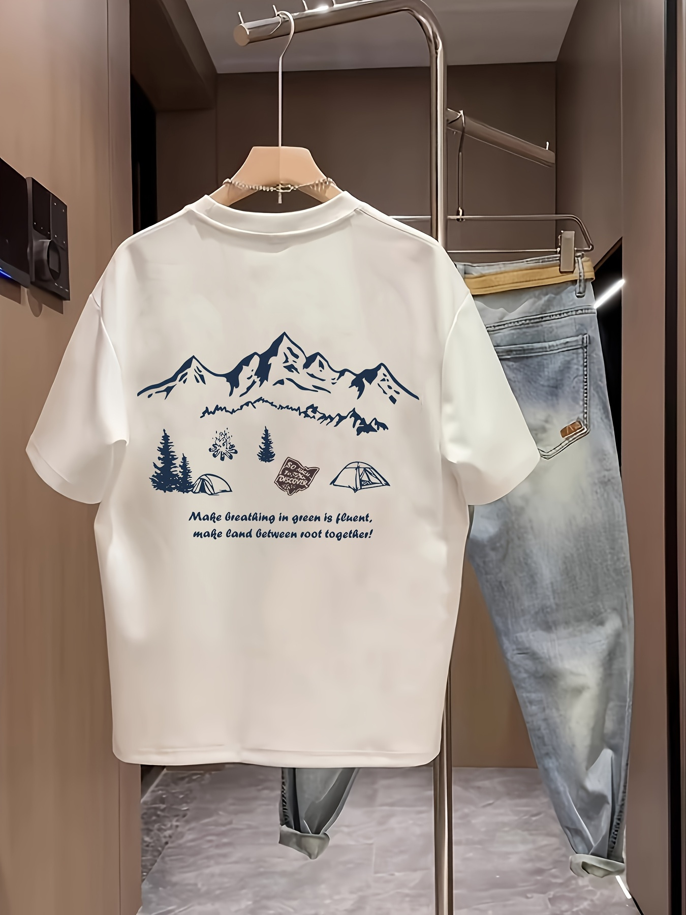 Men's 100% Cotton Casual Short - Outdoor Adventure Quotes Short 评论和价格