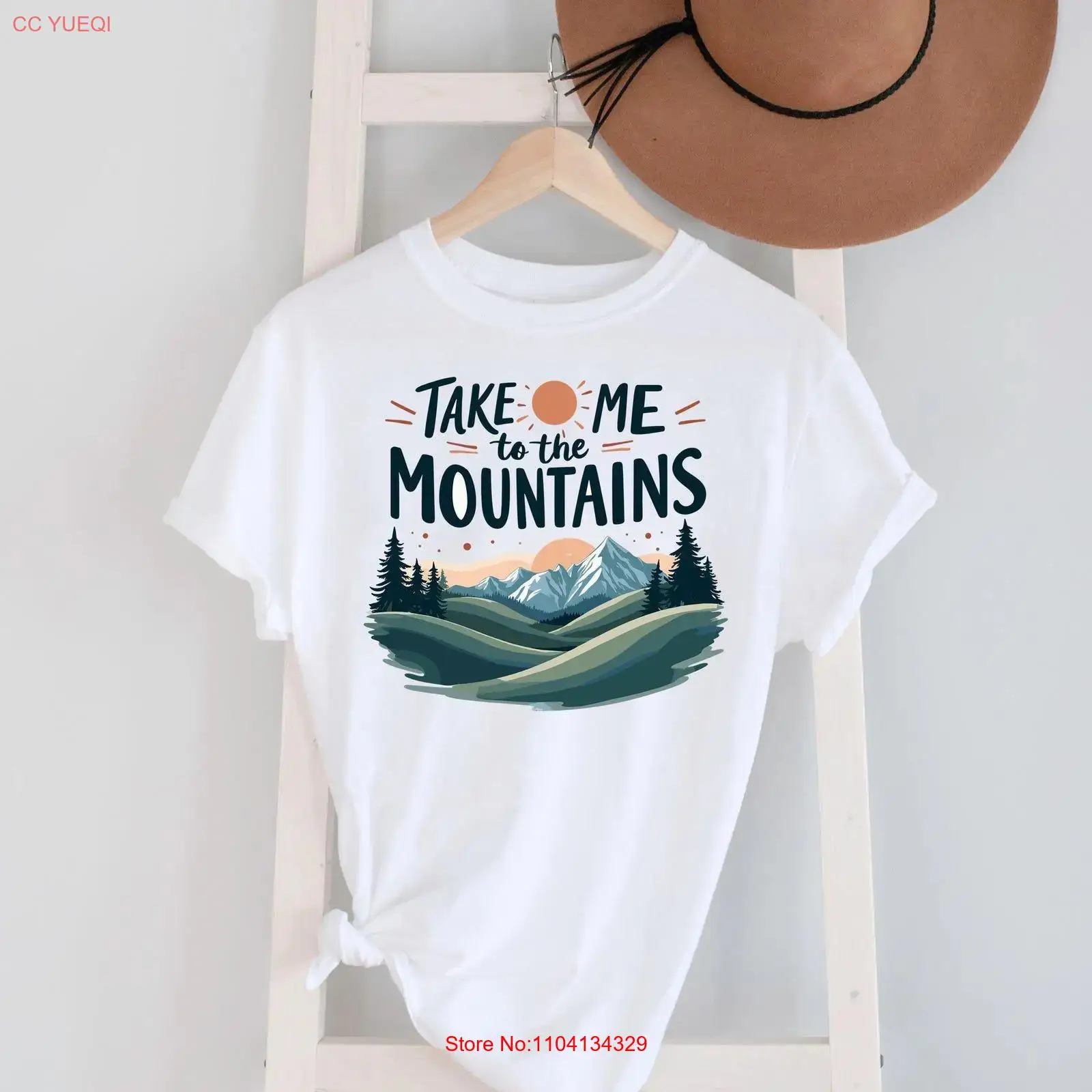 Take me to the mountains T Shi - Outdoor Adventure Quotes Short 评论和价格