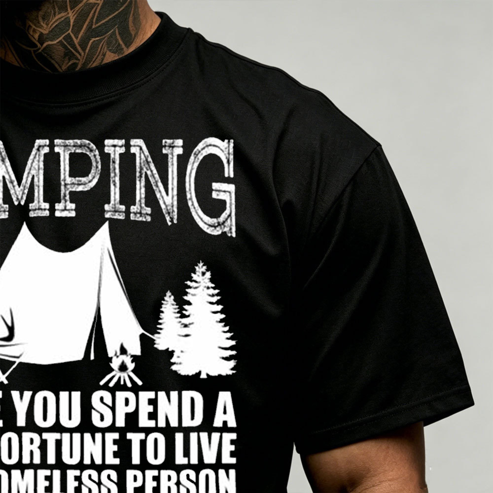 Camping Tent Pine Tree Graphic - Outdoor Adventure Quotes Short 评论和价格